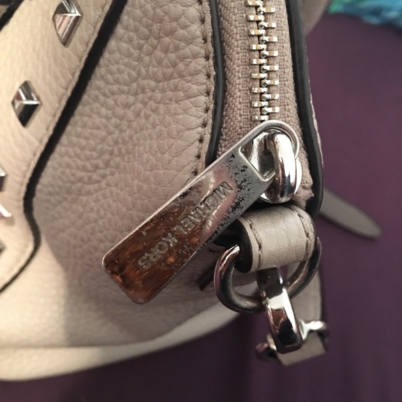 Michael Kors Gray Studded Crossbody Purse - Picture 4 of 6